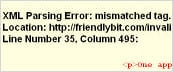 Screenshot of invalid XHTML